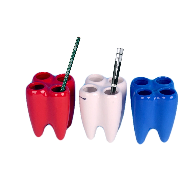 Personalized Ceramic Office Fancy Teeth Shaped Pen Holders