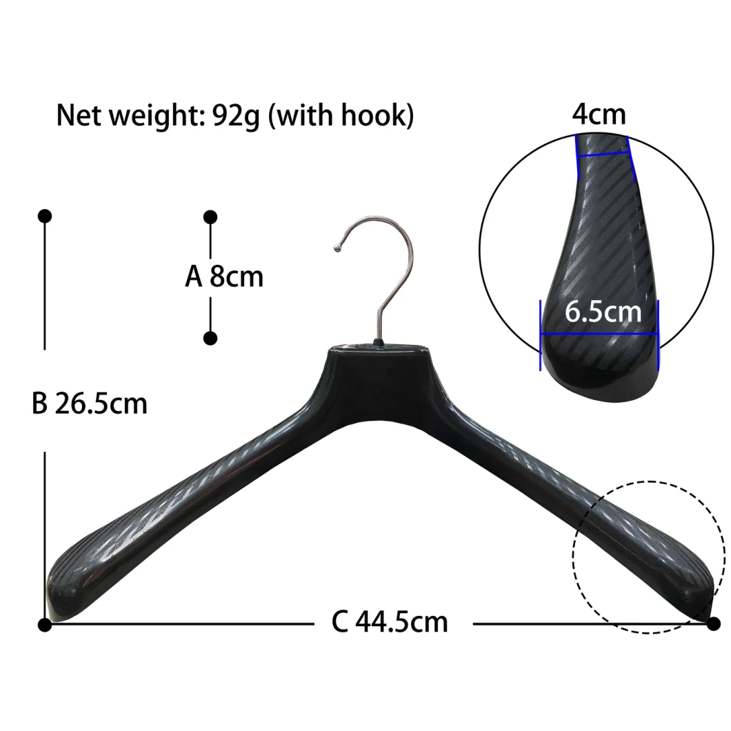 Suit and Jacket Hanger Metal Hooks for Clothes Hanger Plastic Coat Hanger