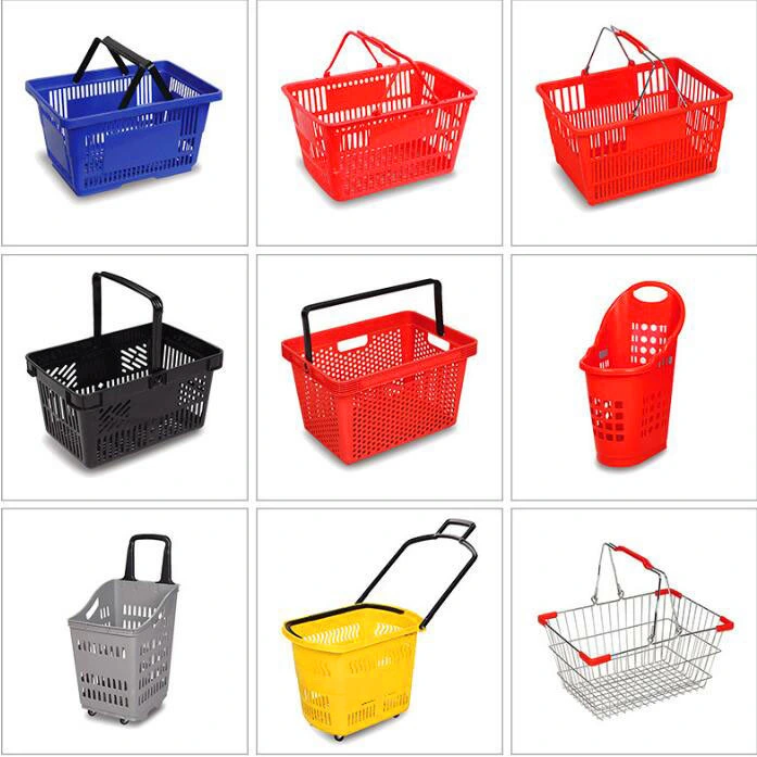 Plastic Shopping Basket/ Rolliing Basket 42L