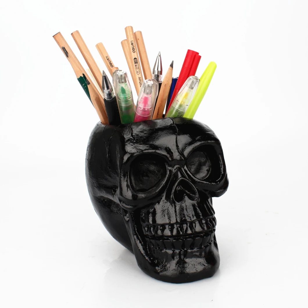 Skeleton Storage Container Makeup Brushes Collection Culture Personality Stationery Pen Holder Flower Pot Finishing Resin Sculpture Hallowmas Skull