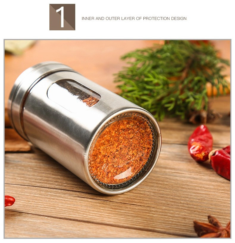 New Cheap Price Kitchen Accessories Set Stainless Steel Cooking Container Salt Seasoning Box