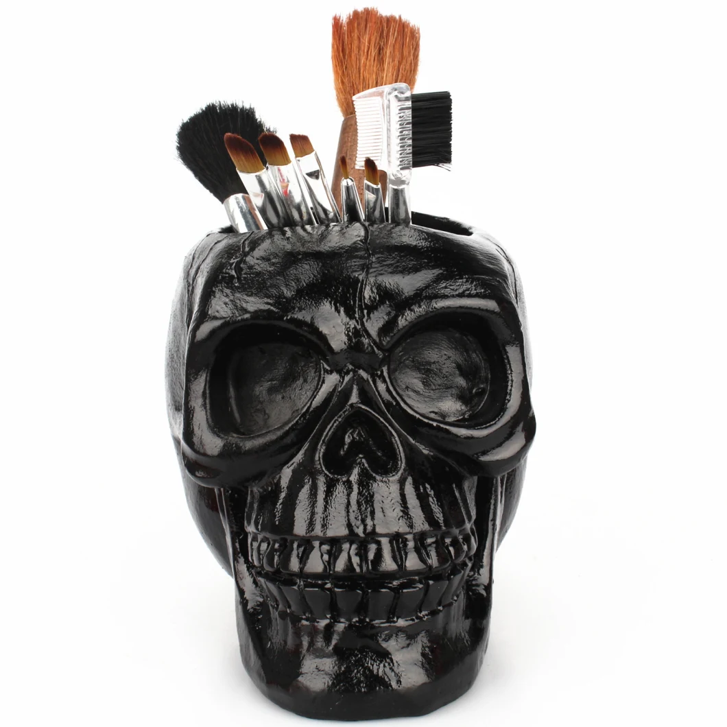 Skeleton Storage Container Makeup Brushes Collection Culture Personality Stationery Pen Holder Flower Pot Finishing Resin Sculpture Hallowmas Skull