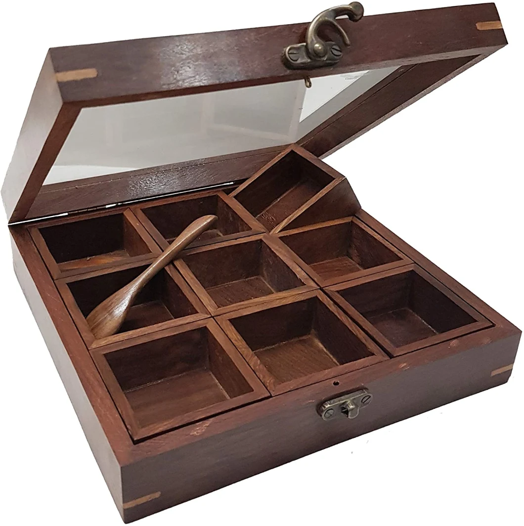 Eco-Friendly Wooden/Wood Box for Spice/Seasoning/Tea/Candy/Dry Fruit Storage