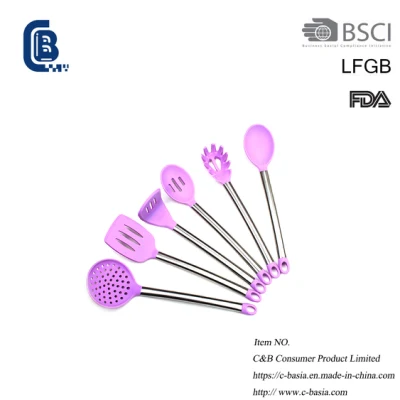 6 pièces en silicone cuillère spatule ustensiles de cuisine ensemble de cuisine fournitures de cuisine