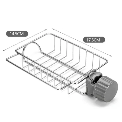 Vente chaude cuisine espace évier égouttoir éponge stockage support de robinet sur robinet égouttoir à savon étagère panier organiser