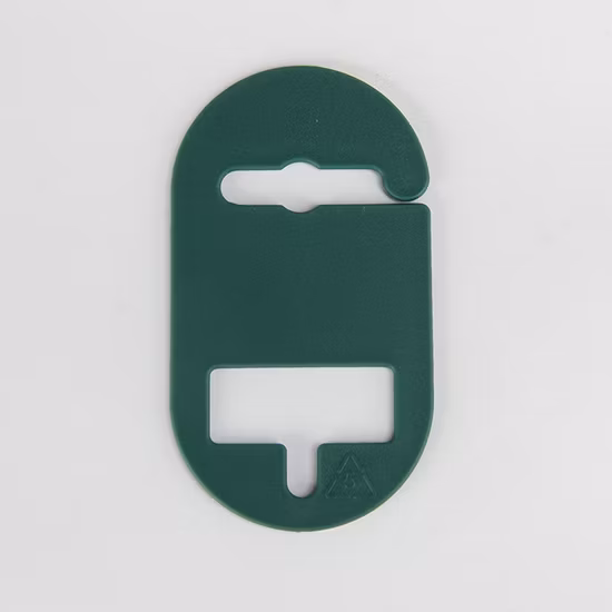 Impression faite sur commande de logo de crochet de cintre en plastique vert pour accrocher la laisse de chien de compagnie