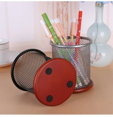 Porte-stylo pinceau de maquillage pour bureau et école en maille métallique