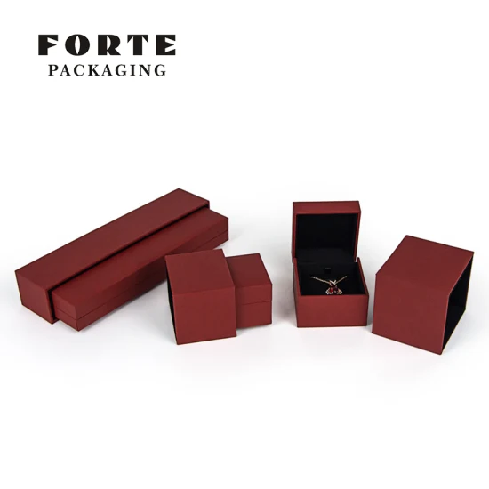 Forte rouge gros tiroir coulissant boîte à bijoux couleur personnalisée boucles d'oreilles en plastique Bracelet Bracelet boîtes à bijoux avec Logo